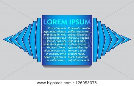 Abstract blue square text template with decorative sidepieces for any design project