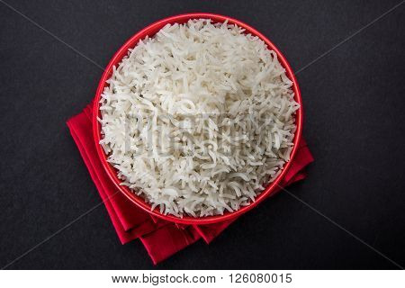cooked white rice in a bowl, plain basmati rice, cooked basmati rice in ceramic bowl