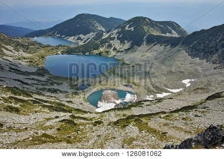 Amazing Panorama to Kremenski lakes, Pirin mountain, Bulgaria