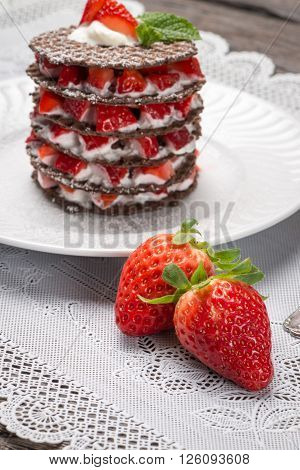 Strawberries Desert With Cream