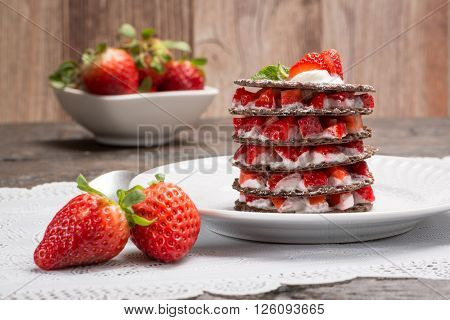 Strawberries Desert With Cream