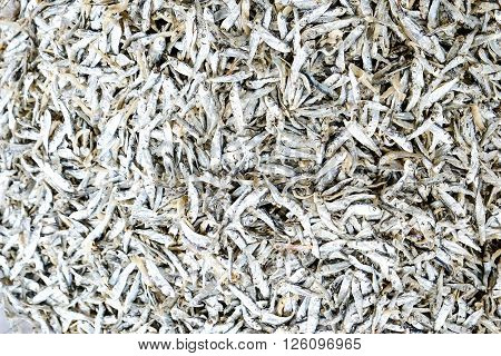Dried fish on the table. Salty dry river fish