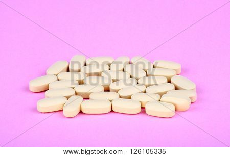 image of many hiv therapy efavirenz on pink background