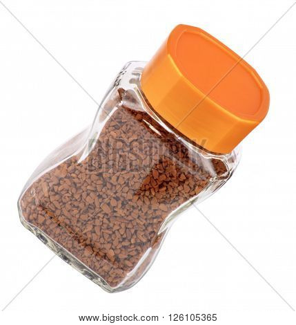 image of one jar of instant coffee isolated