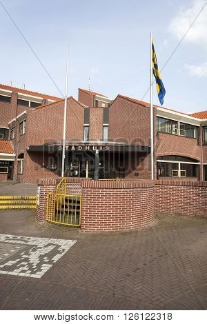 harderwijk, netherlands, 1 april 2016: new town hall of old dutch city harderwijk