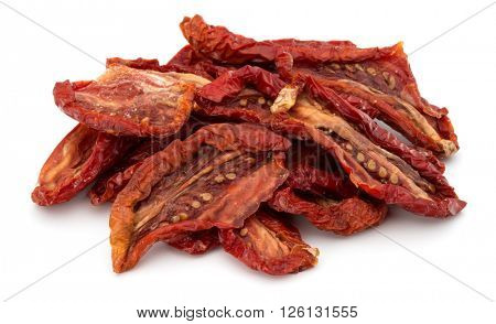 Dried tomatoes isolated on white background cutout