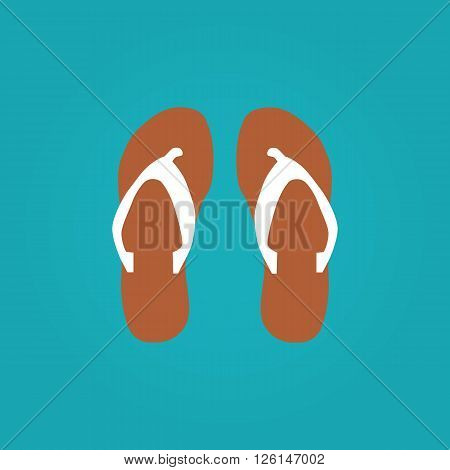 Beach slippers icon vector illustration Beach slippers icon isolated. Beach slippers summer symbol. Beach slippers for traveling design. Summer time vacation Beach slippers icon isolated