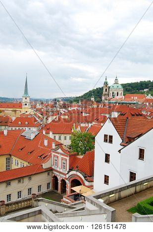 Prague. Spring. Blossom. The Castle Gardens, terraced gardens.