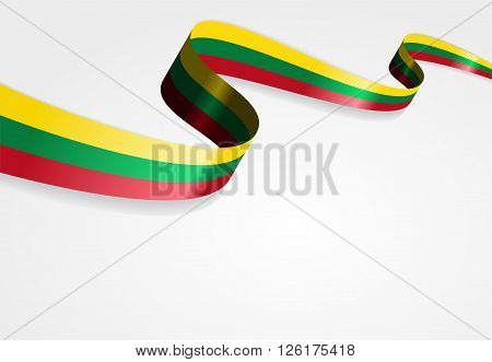 Lithuanian flag wavy abstract background. Vector illustration.
