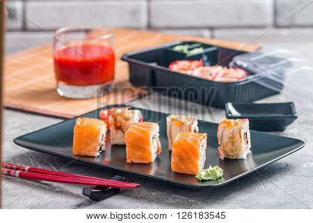Set Of Salmon & Eel Sushi Rolls