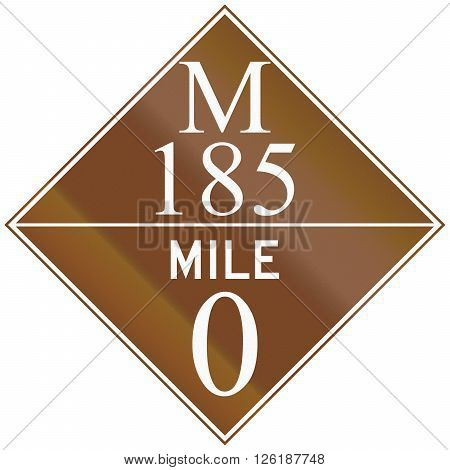 Michigan Route Shield Of The M-185 At Mile Zero