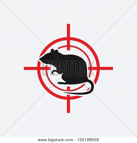 rat icon red target - vector illustration. eps 8