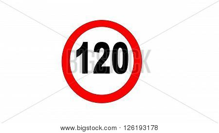 speed limit signs of 120 km per hour