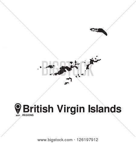 British Virgin Islands map regions. vector map silhouette