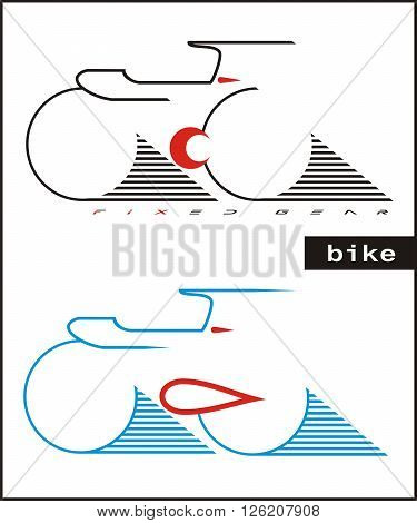 illustration of logo bicycle fixedgear on a white background