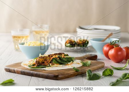 Tandoori Chicken Wrap With Tzatziki