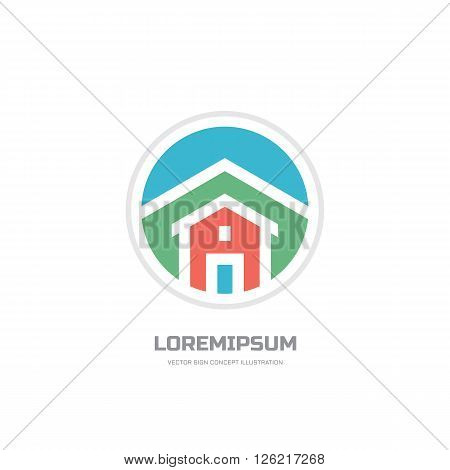 Home building - vector logo concept illustration for presentation, booklet, website and other creative design projects. Real estate logo. Vector logo template. Design element.