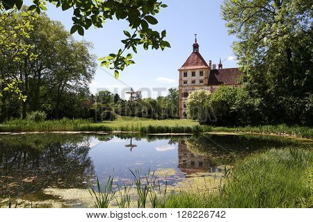 Graz Austria - May 9 2015: View of the Eggenberg Castle in Graz Austria. Eggenberg Palace is the most significant Baroque palace complex in Styria.