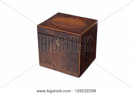 A Small Antique Wooden Tea Caddy