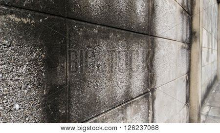 Wall of an old house Made of brick blocks.Horizontal pictures.