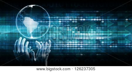 Global Accessibility of Technology as an Abstract Background 3d Illustration Render