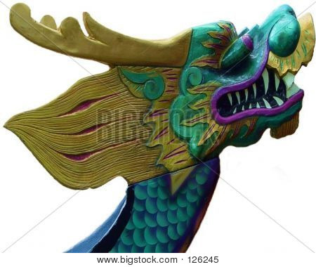 Bateau-Dragon sculpté à la main