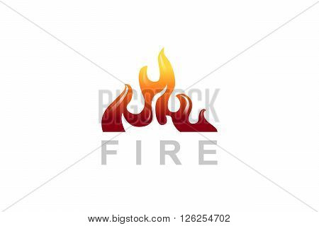 Fire flame silhouette logo. Creative fire flame logo. Burning fire icon.
