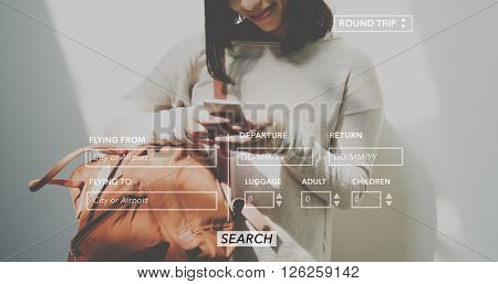 Ticket Booking Flight Online Concept