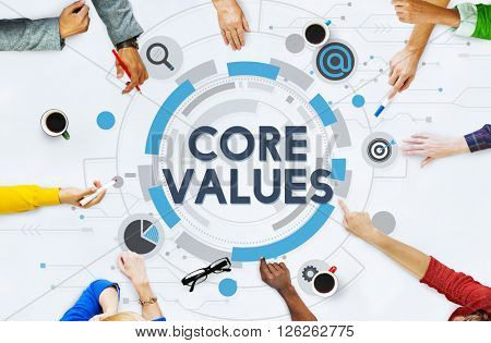 Core Values Principles Ideology Moral Purpose Concept