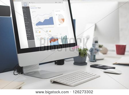 Business Chart Visual Graphics Report Concept