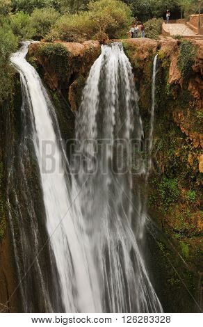 Ouzoud Waterfalls located in the Grand Atlas village of Tanaghmeilt, in the Azilal province in Morocco, Africa