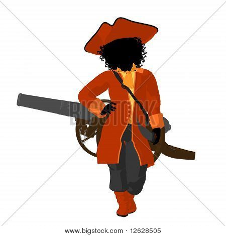 Silhueta de ilustração de pirata adolescente americano Africano