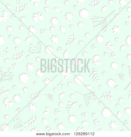 floral seamless pattern, background, paper style, vector image