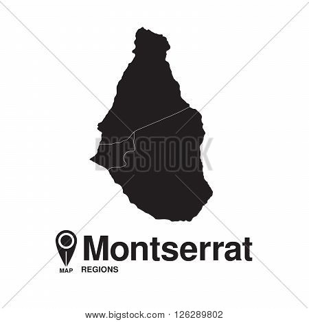 Montserrat map regions. vector map silhouette of Montserrat