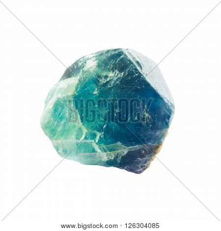 Multi colored fluorite, fluorspar mineral crystal. Photo of this sample can be used for geology science. Isolated photo.