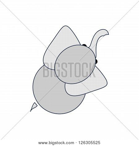 Cute baby elephant cartoon animal vector illustration