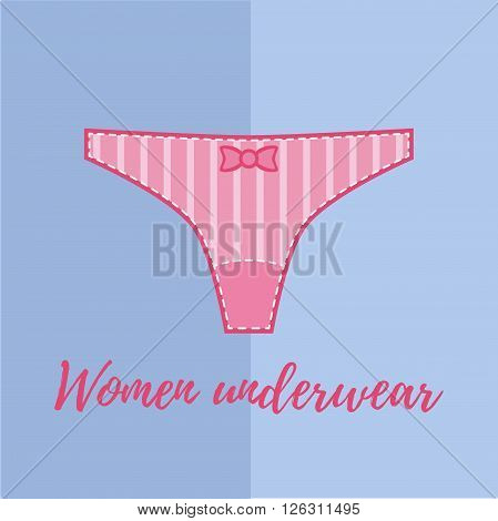 Women underwear illustration. Cute girly pink panties.