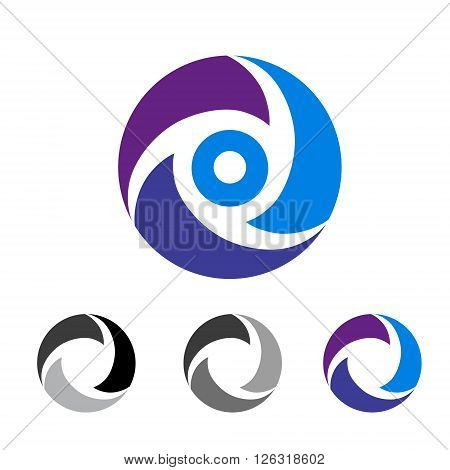 Vector illustration of abstract icons based on the letter O