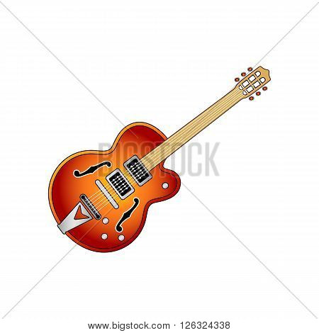 Guitar. Single flat icon on white background. Vector illustration.
