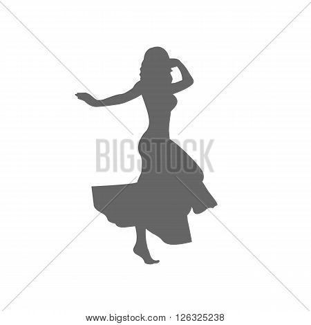 one woman ballerina ballet dancer dancing in silhouette on white background