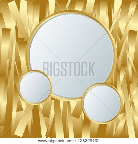 Golden textured backdrop. Abstract glowing shiny background composed of gold stripes. Gold glowing texture. Gold elements. Place for your text or message. Vector illustration