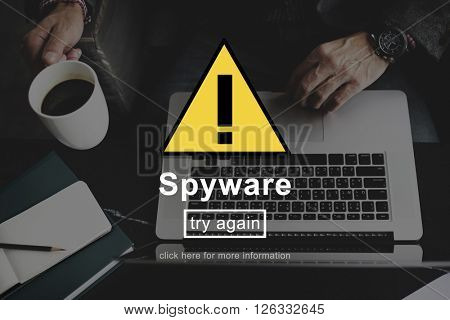 Spyware Virus Firewall Network Security System Concept