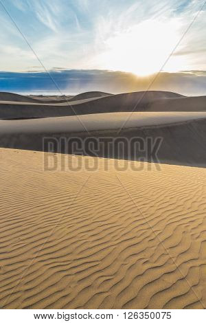 Maspalomas Sand Dunes During Sunrise - Maspalomas Gran Canaria Canary Islands Spain
