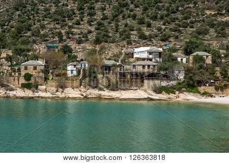 Old houses in village of Aliki,Thassos island,  East Macedonia and Thrace, Greece