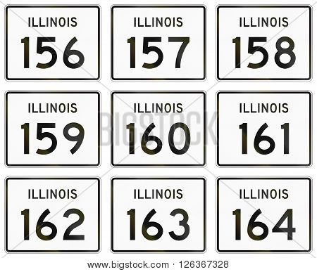 Collection Of Illinois Route Shields Used In The United States