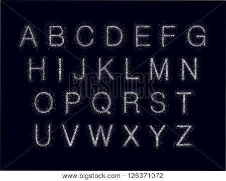 Abstract font with points. Vector alphabet with dots effect letters