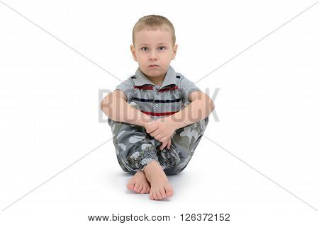 Little Boy Isolated On A White Background