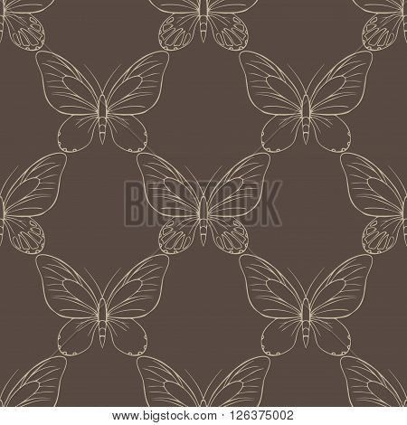 realistic background of colorful butterflies. summer flying insects set for greeting cards and scrapbook seamless pattern