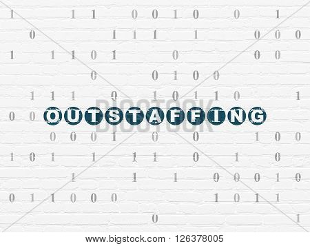 Finance concept: Outstaffing on wall background