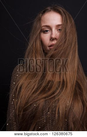 Portrait in the studio on white background.